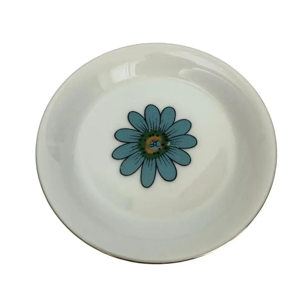 Creative Coasters Vintage Porcelain 70s Funky Floral Ring Dish Trinket Dish MCM - Picture 2 of 7